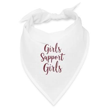 Girls Support Girls Statement Freundschaft - Bandana Dreieckstuch - Weiß - Vorne