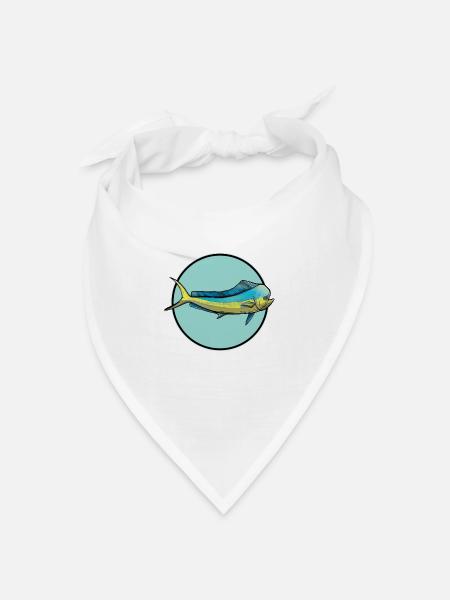 Mahi Mahi Goldmakrele - Bandana Dreieckstuch - Weiß
