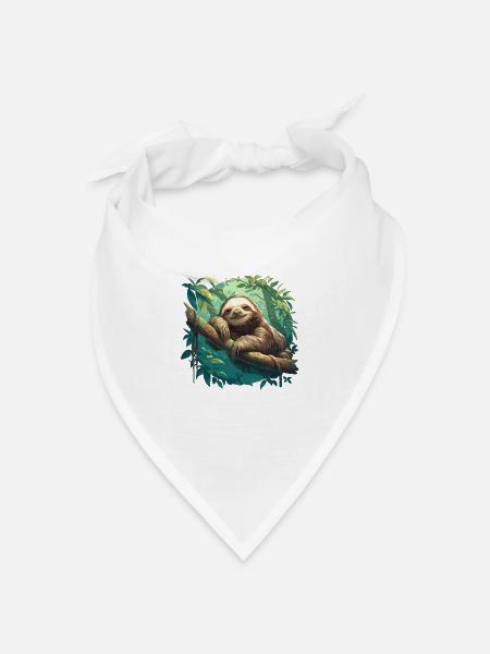 Faultiere Faultier - Bandana Dreieckstuch - Weiß