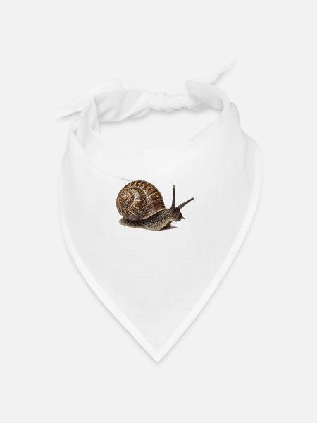 Schnecken Schnecke - Bandana Dreieckstuch - Weiß
