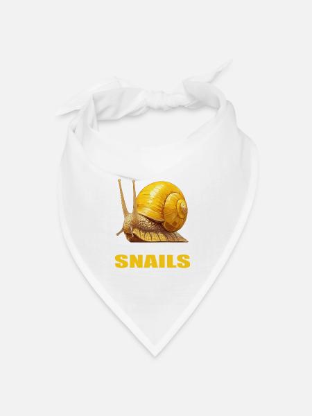 Schnecken Schnecke - Bandana Dreieckstuch - Weiß