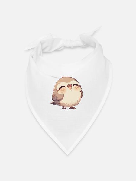 Spatzen Spatz - Bandana Dreieckstuch - Weiß