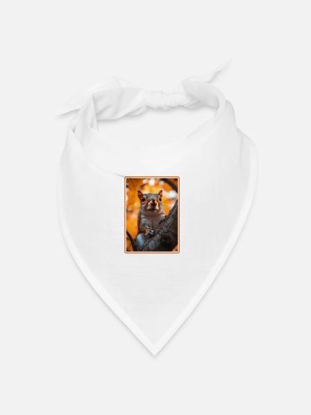 Eichhörnchen - Bandana Dreieckstuch - Weiß