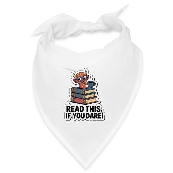 Skurrile Fantasy-Kreaturen, die Bücher lesen - Bandana Dreieckstuch - Weiß - Vorne