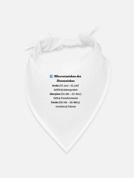 Wasserzeichen der Sternzeichen - Bandana Dreieckstuch - Weiß