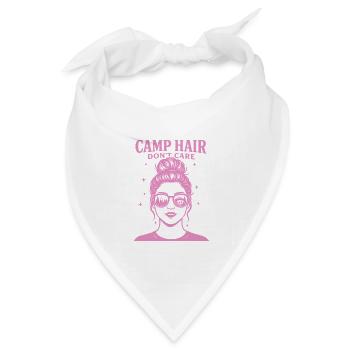 Camp Hair Don't Care Lustiger Camping Camper - Bandana Dreieckstuch - Weiß - Vorne
