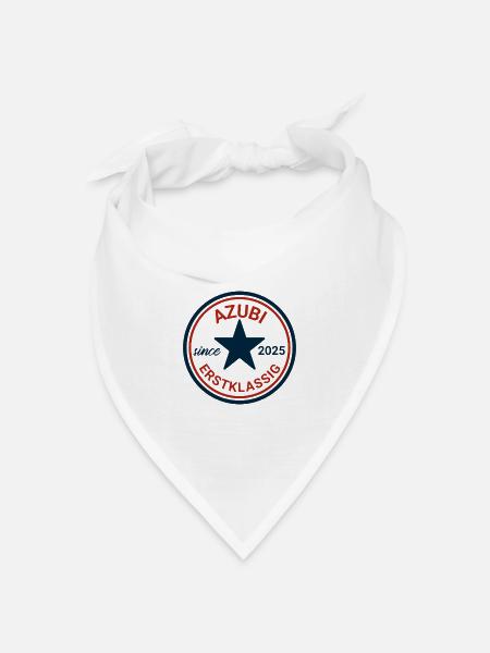 Azubi 2025 Erste Klasse Badge - Bandana Dreieckstuch - Weiß