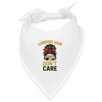 Camping Hair - No Care Illustration - Bandana Dreieckstuch - Weiß - Vorne