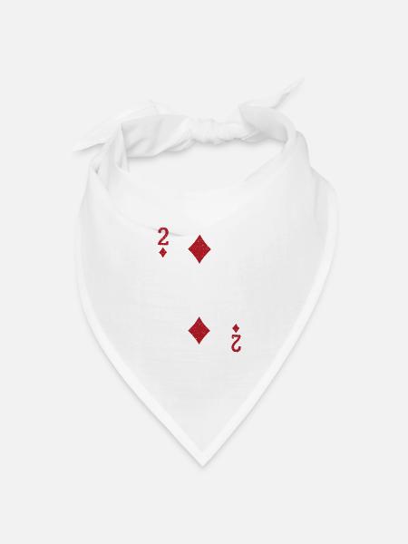 2 Karo Karte Doppelkopf Romme - Bandana Dreieckstuch - Weiß