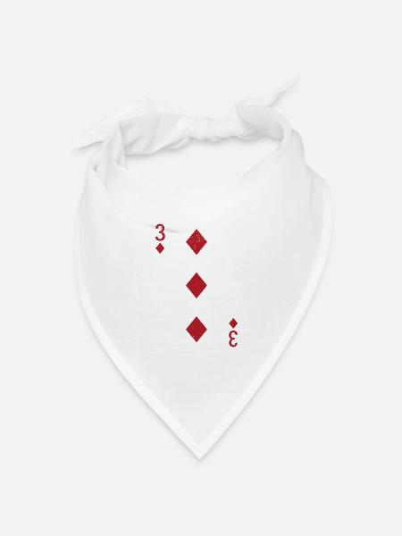 Drei Karo Karte Doppelkopf Romme - Bandana Dreieckstuch - Weiß