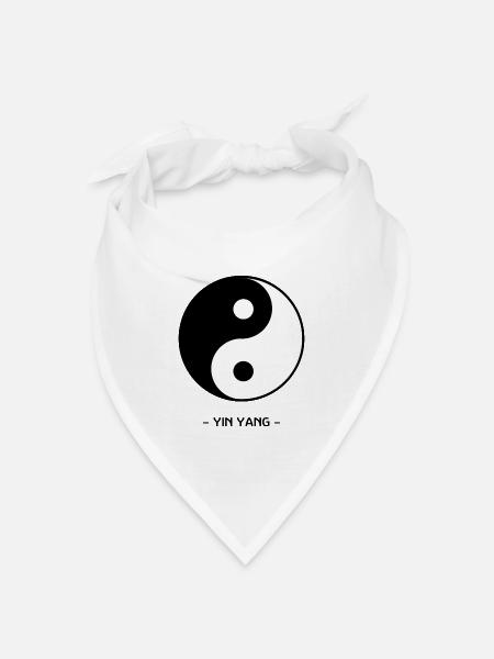 Yin Yang - Bandana Dreieckstuch - Weiß