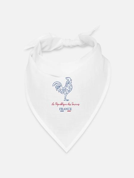 Gallischer Hahn Frankreich - Bandana Dreieckstuch - Weiß
