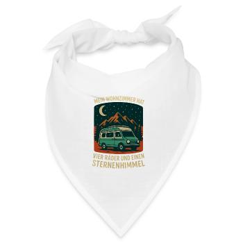 Natur Outdoor Wohnmobil Sternenhimmel Abenteuer - Bandana Dreieckstuch - Weiß - Vorne