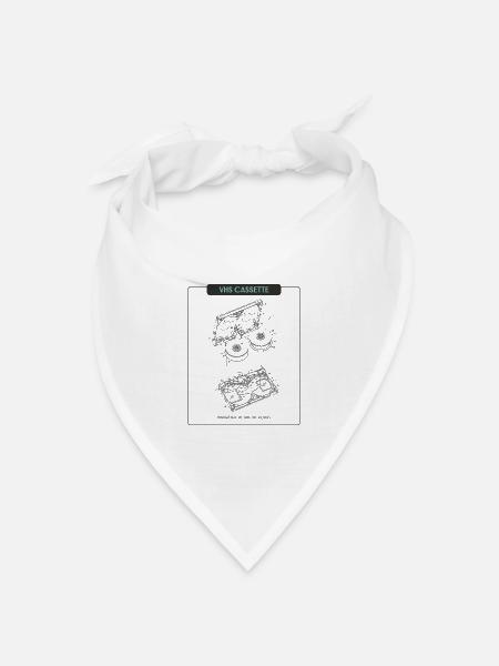 Retro Sketch VHS Kassette - Bandana Dreieckstuch - Weiß