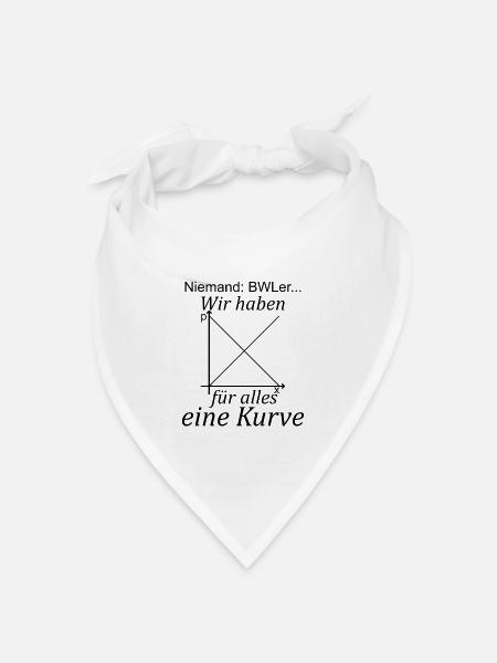 Unispruch "für alles eine Kurve" Studenten - Bandana Dreieckstuch - Weiß