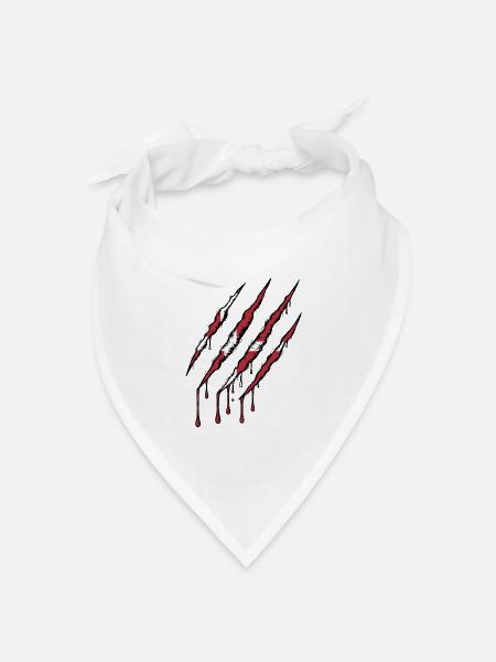 Dänemark Kralle Grunge Dannebrog Flagge Kratzer - Bandana Dreieckstuch - Weiß
