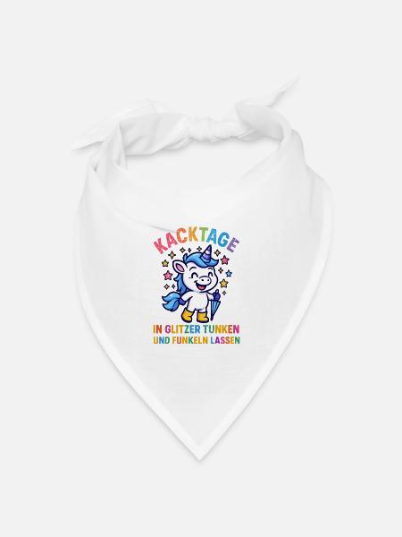 Lustiges Einhorn - Bandana Dreieckstuch - Weiß