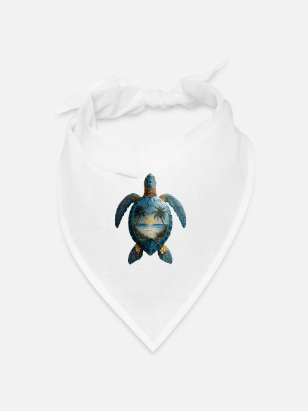 Schildkröte Wellen Surf Turtle Surfer Schildkröten - Bandana Dreieckstuch - Weiß