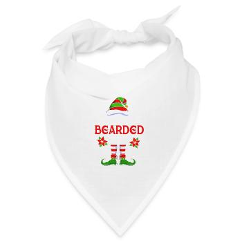 Elfe Elf Weihnachtsgeschenk Bart Bärtig Friseur - Bandana Dreieckstuch - Weiß - Vorne