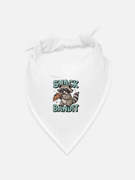Waschbär Humor – Snack Bandit - Bandana Dreieckstuch - Weiß