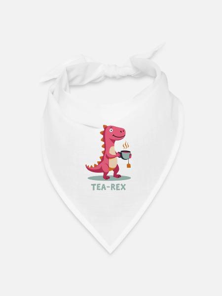 TEA-REX Teemotiv - Bandana Dreieckstuch - Weiß