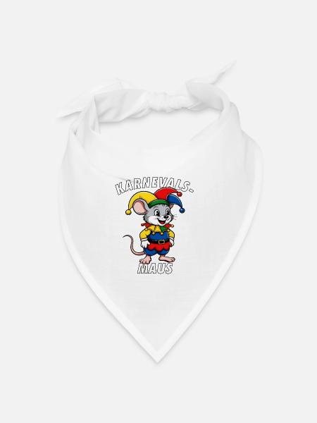 KARNEVALS MAUS - Bandana Dreieckstuch - Weiß