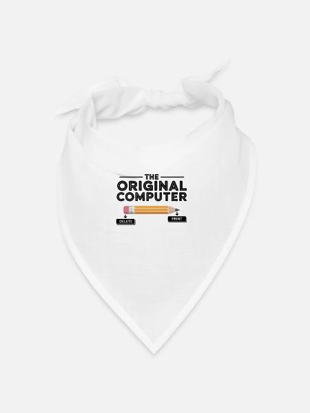 Der Original Computer – Bleistift Delete & Print - Bandana Dreieckstuch - Weiß