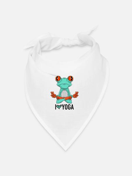 Ich liebe Yoga - Bandana Dreieckstuch - Weiß