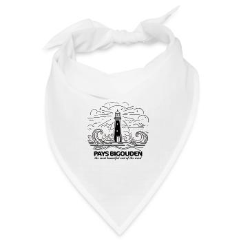 Bigouden Country Geschenk Bretonischer Kopfschmuck Souvenir - Bandana Dreieckstuch - Weiß - Vorne