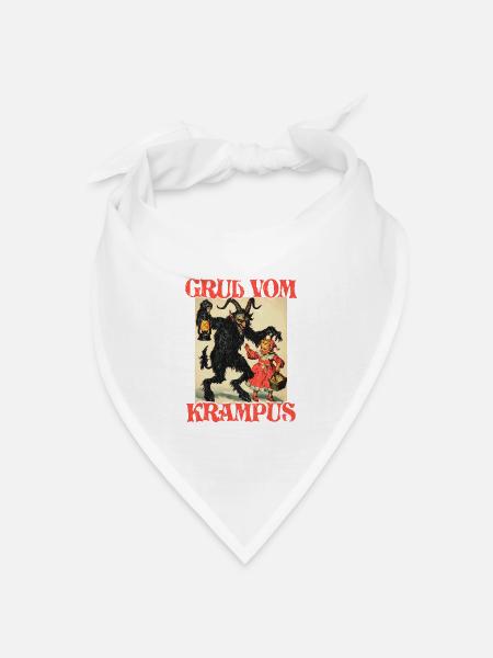 KRAMPUS NIKOLAUS NIKOLO KRAMPUSTAG WEIHNACHTEN - Bandana Dreieckstuch - Weiß