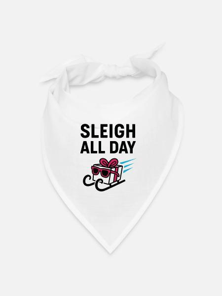 Sleigh All Day. - Bandana Dreieckstuch - Weiß