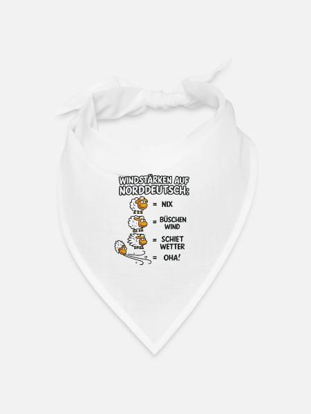 Norddeutsche Windstärken Schäfchen - Bandana Dreieckstuch - Weiß