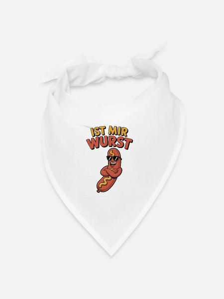 Ist mir Wurst – coole Wurst mit Spruch - Bandana Dreieckstuch - Weiß
