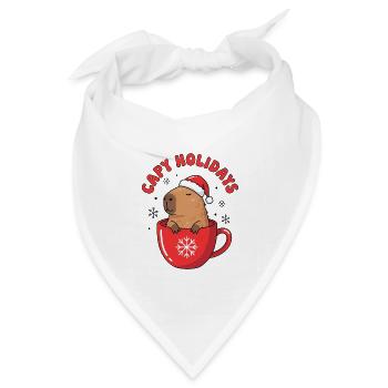 Capy Holidays - Bandana Dreieckstuch - Weiß - Vorne