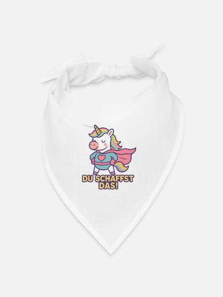 Mutmacher Einhorn Shirt, Du schaffst das - Bandana Dreieckstuch - Weiß