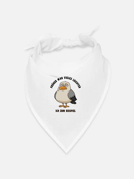 Früher war vieles leichter - Möwe Spruch - Bandana Dreieckstuch - Weiß