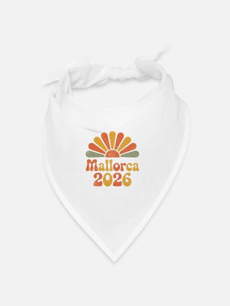 Mallorca Sonnenaufgang 2026 - Bandana Dreieckstuch - Weiß