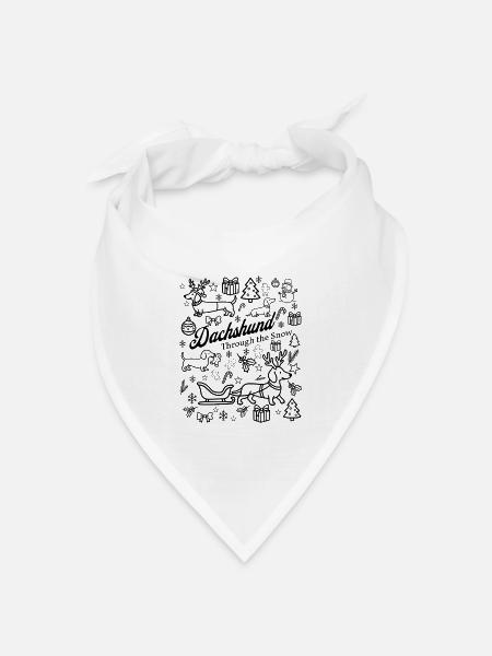 Dackel Snow Design - Bandana Dreieckstuch - Weiß