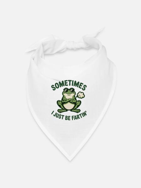 Manchmal ich einfach einen komischen Vintage-Frosch - Bandana Dreieckstuch - Weiß