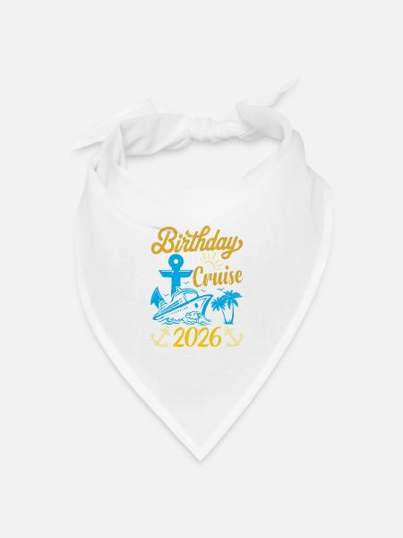 Birthday Cruise Squad 2026 Family Cruise Vacation - Bandana Dreieckstuch - Weiß