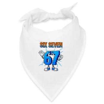 67 Gen Alpha Six Sieben Italienisch 6 7 Brainrot - Bandana Dreieckstuch - Weiß - Vorne