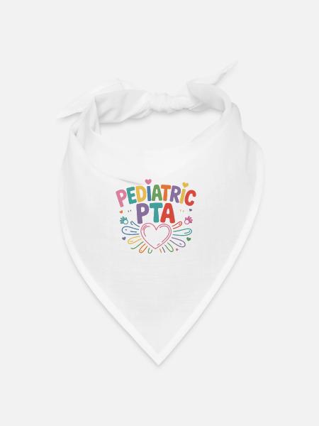 Pediatric PTA Regenbogen Herz - Bandana Dreieckstuch - Weiß