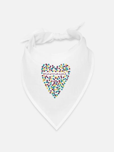 Karneval mit Herz - Bandana Dreieckstuch - Weiß