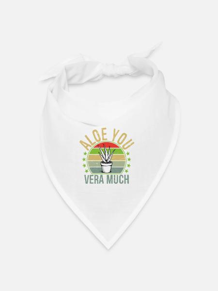Aloe you vera much Funny Aloe Vera Plant garden - Bandana Dreieckstuch - Weiß