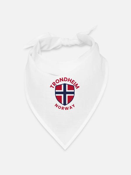 Trondheim-Norwegen-Schild - Bandana Dreieckstuch - Weiß
