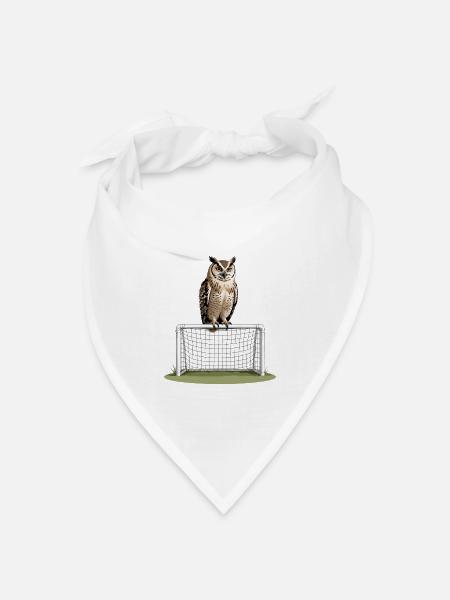 Eule auf Torrahmen – Nachtspiel - Bandana Dreieckstuch - Weiß
