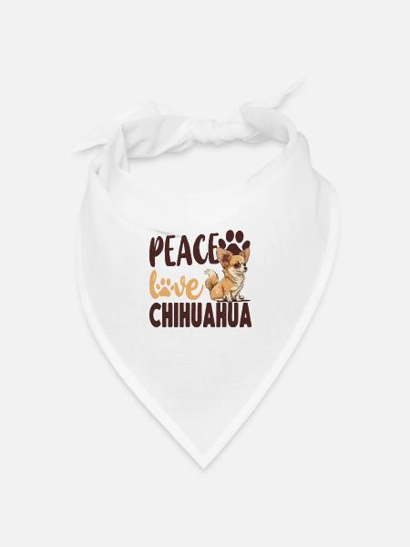 Chihuahua Chihuahueño Girl Peace - Bandana Dreieckstuch - Weiß
