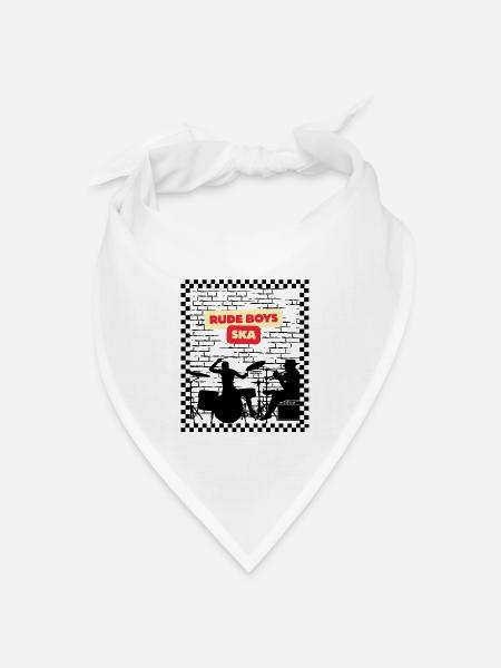 Rude Boys Ska Logo Tee - Bandana Dreieckstuch - Weiß