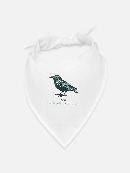 Star Silhouette | Ornithologie | Zeichnung - Bandana Dreieckstuch - Weiß