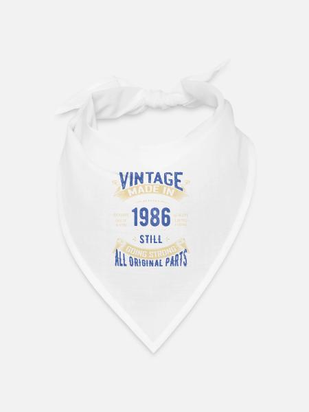 Vintage 1986 läuft immer noch stark - Bandana Dreieckstuch - Weiß